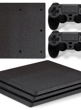 索尼PS4pro纯色皮贴磨砂黑Slim