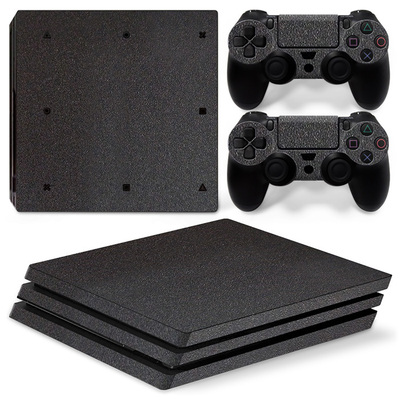 索尼PS4pro纯色皮贴磨砂黑Slim