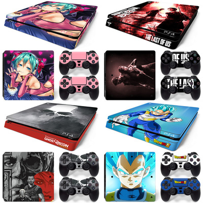 游戏机PS4 slim贴纸贴膜 ps4 slim 贴纸痛机贴 卡通 游戏 Skin