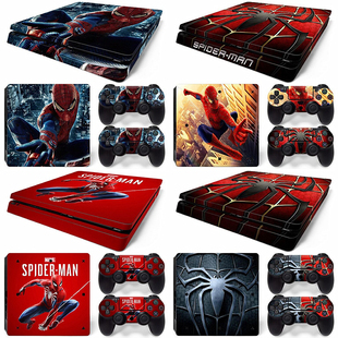 适用于PS4 slim痛贴 SLIM游戏机贴纸 蜘蛛侠 漫威贴膜保护膜