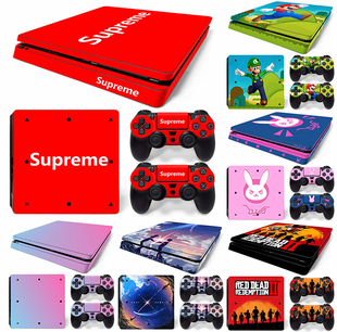 适用索尼PS4 Slim游戏机贴纸贴膜 ps4 slim痛贴supr马里奥