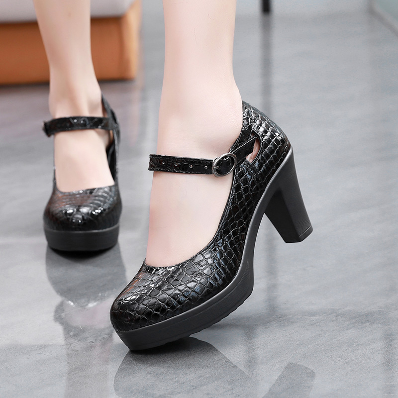走秀鞋模特鞋旗袍漆皮鳄鱼纹理