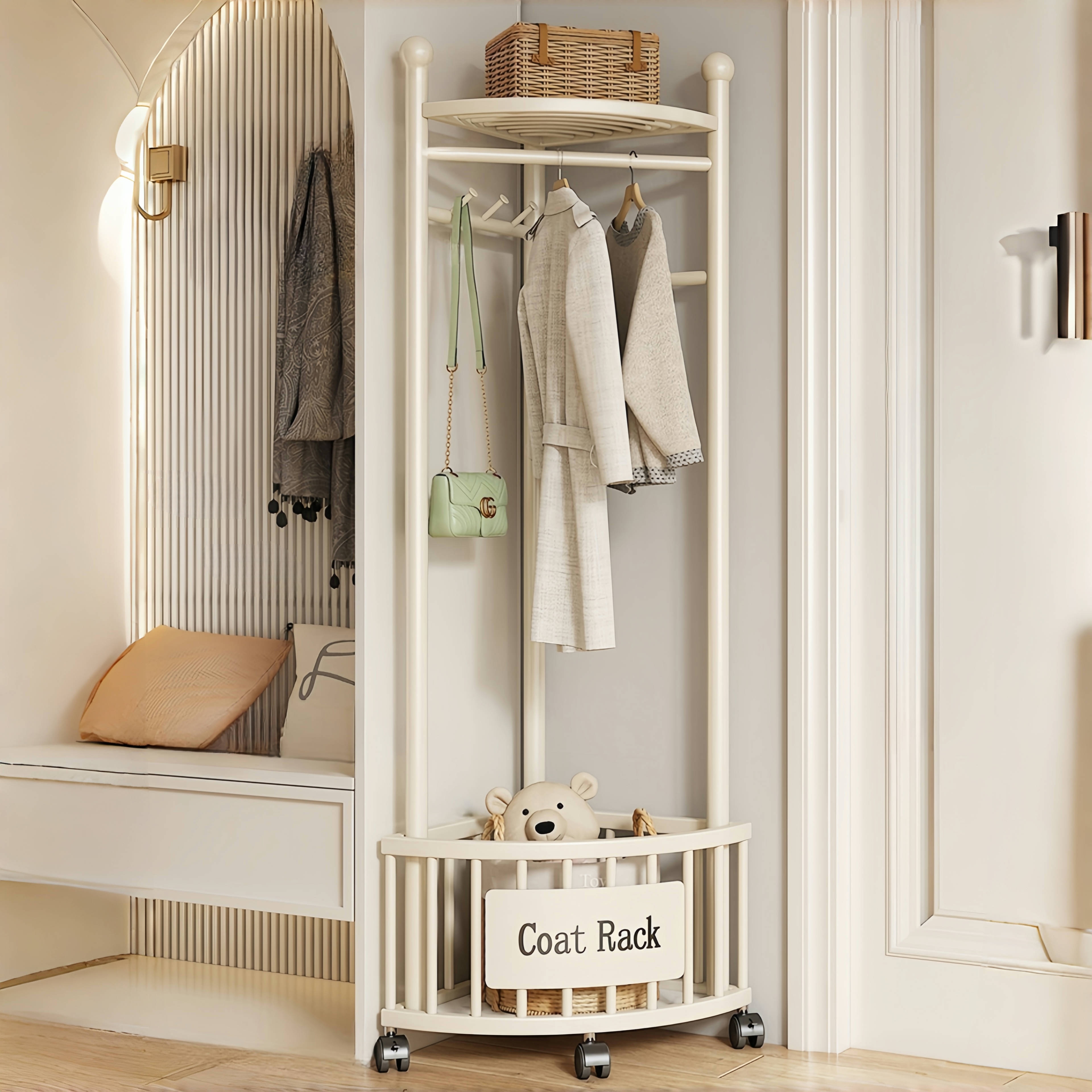 【占地小收纳多】转角衣帽架