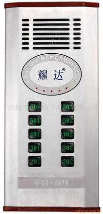 耀达长条弧形直按非可视2639DH主机楼宇对讲主机门禁系统电子门铃