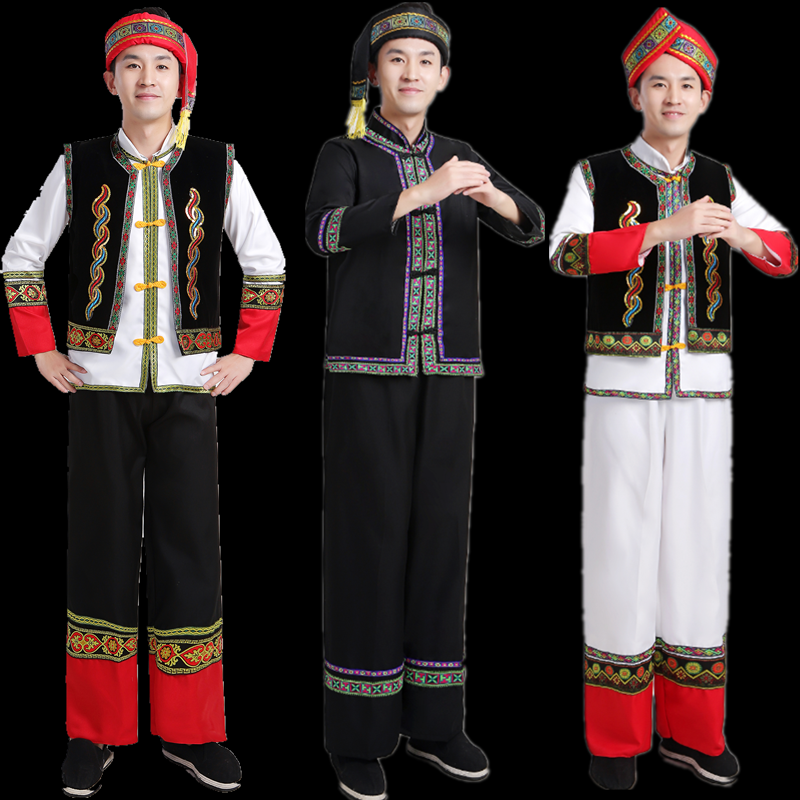 2021新款少数民族服装男士成人普米族表演服成人舞台舞蹈演出服饰