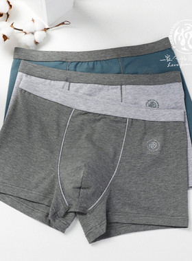 普利诗内裤男士长绒纯棉抑菌裆青年学生中腰平角短裤两条装 33339