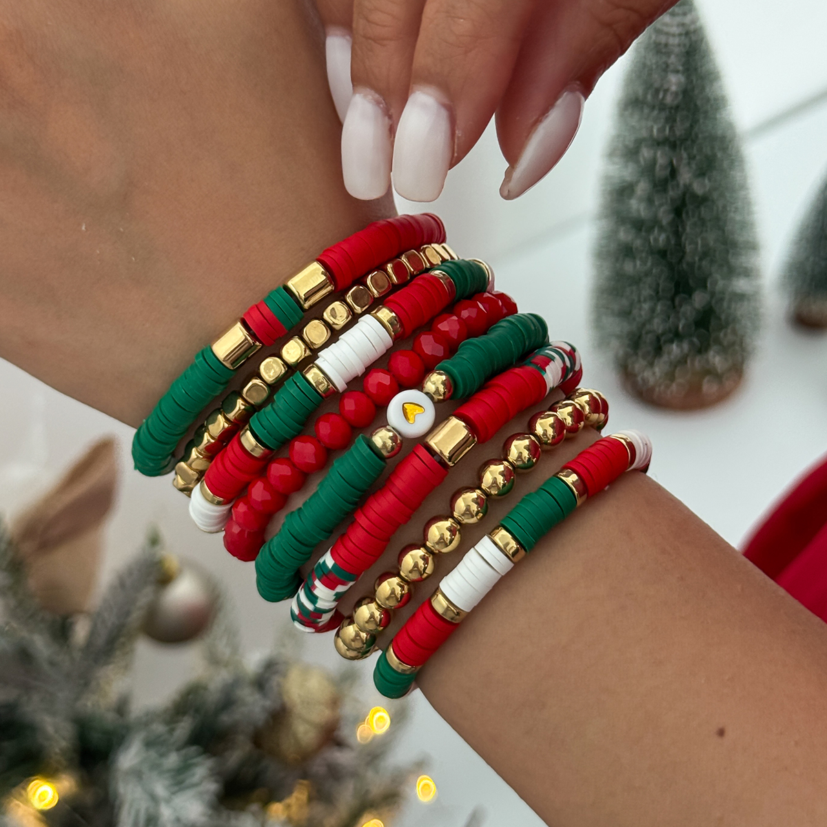 8件套CCB软陶水晶手链套装 欧美万圣节潮流时尚百搭网红ins饰品酷