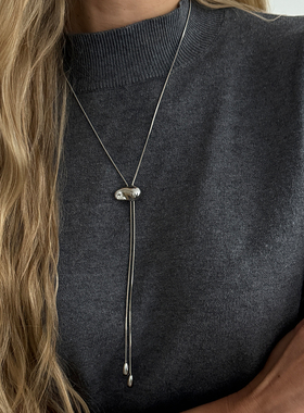 CCB水滴吊坠蛇骨链项链女 2026夏季性感时尚百搭网红写真拍照饰品