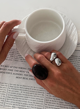 2件套混搭异形树脂戒指套装 欧美新潮嘻哈时尚网红写真拍照饰品