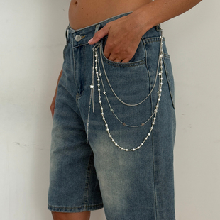 多层五角星仿珍珠包包链腰链项链女欧美时尚个性网红搭配拍照饰品