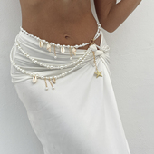 海螺海星仿珍珠腰链女2026春夏时尚 百搭网红海边旅行度假拍照饰品