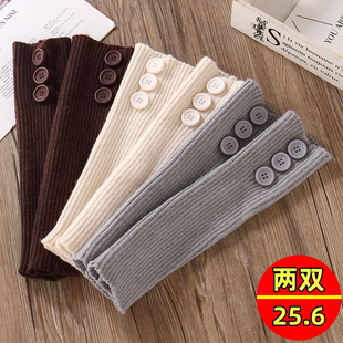 袜套女童堆堆袜秋冬季 洋气中长筒女孩护腿复古儿童保暖纯色小腿袜