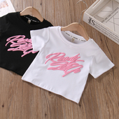 修身 女童短袖 上衣 韩系炸街半袖 儿童高腰短款 t恤2025新款 纯棉夏季