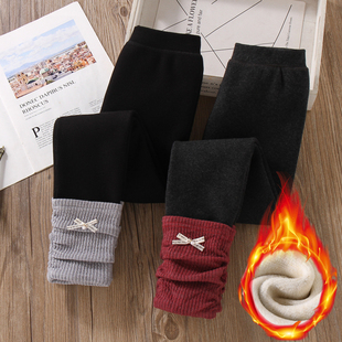 弹力保暖小女孩堆堆袜打底裤 儿童修身 外穿 子洋气秋冬季 女童加绒裤