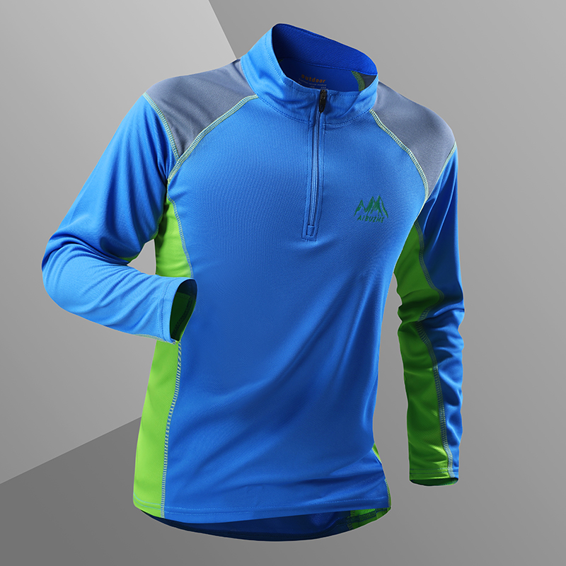 户外长袖速干T恤男春秋弹力透气爬山骑行徒步登山运动跑步快干衣