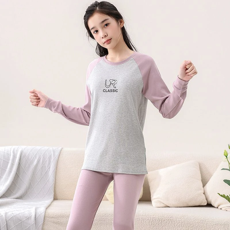 女童纯棉秋衣秋裤中大童全棉内衣套装棉毛衫青少年秋冬季女孩睡衣