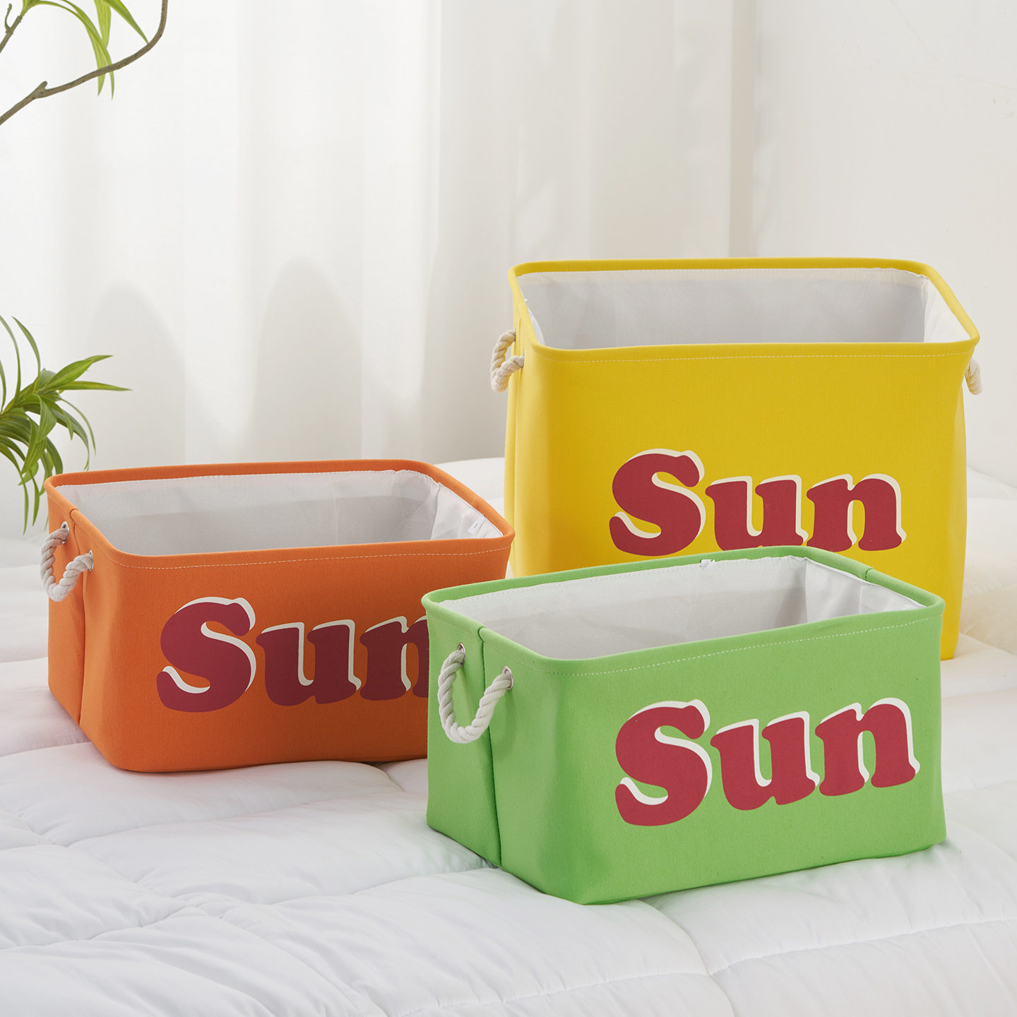 糖果色衣物收纳箱家用布艺衣柜衣服玩具收纳筐整理收纳袋收口防尘