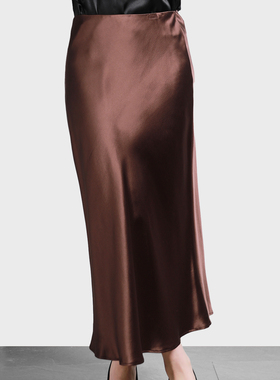 春夏新款小A版重磅22姆米桑蚕丝半裙显瘦女缎面小鱼尾半身裙DZK07