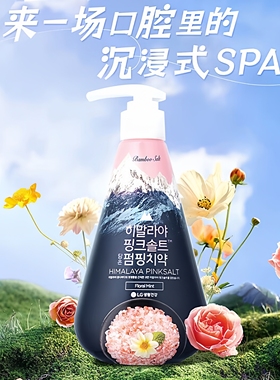 韩国进口LG竹盐喜马拉雅粉盐按压式牙膏285g