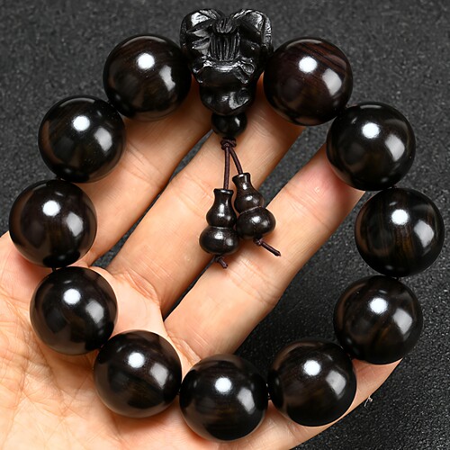 正宗紫光檀佛珠20祥龙天然