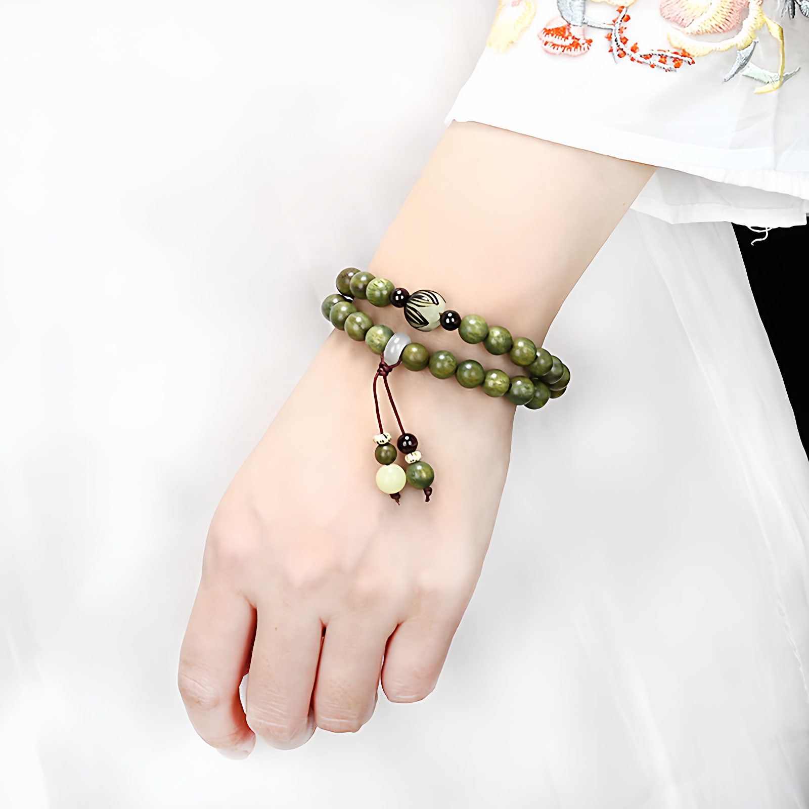 情侣绿檀民族风菩提手链