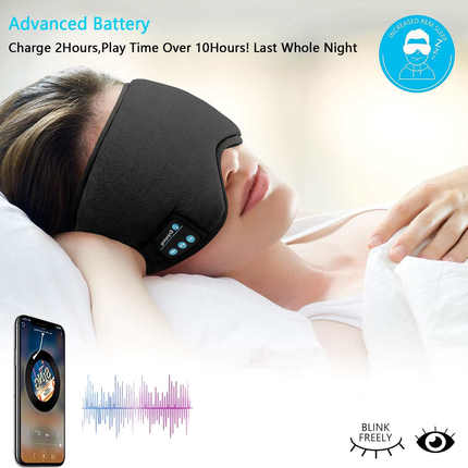 Bluetooth Sleep Mask,Adjustable&Washable Sleeping Headset