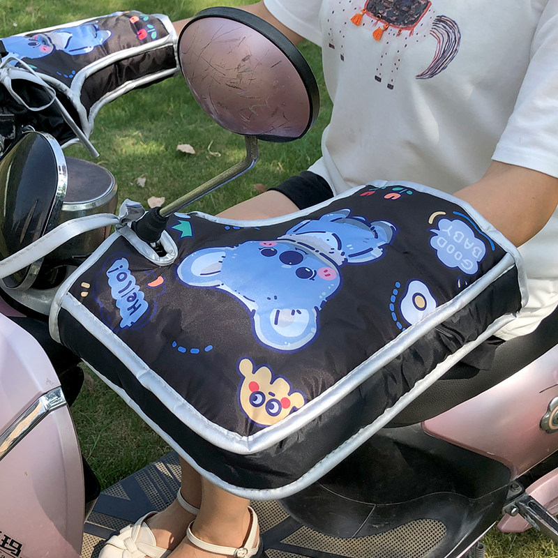 电动车摩托车挡风把套冬季通用防寒手套电瓶车加绒保暖护手把男女