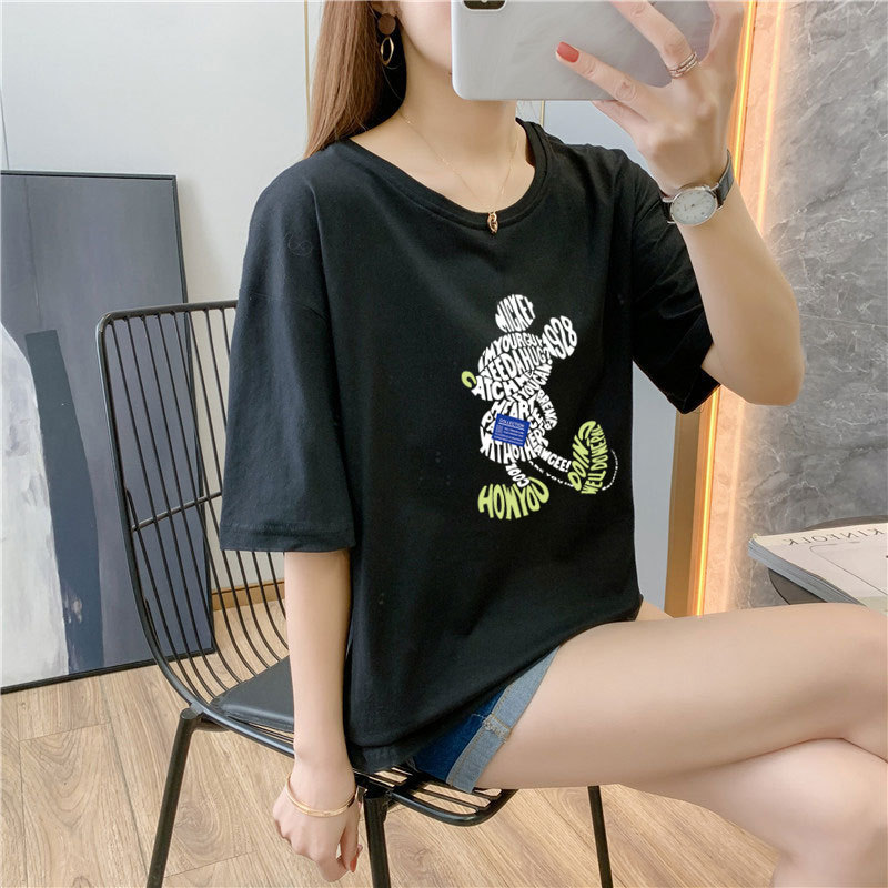 White cotton short sleeve t-shirt female 9 colors new summer T-shirt net red ins super fire top