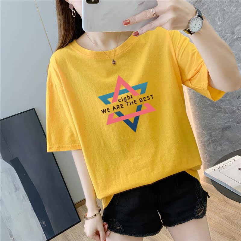 White cotton short sleeve t-shirt female 9 colors new summer T-shirt net red ins super fire top