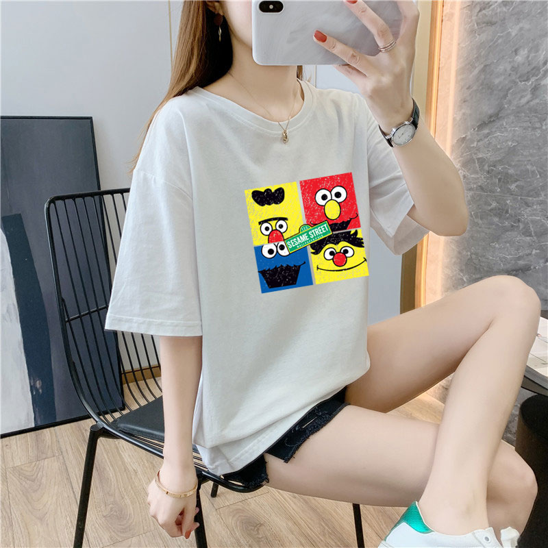 White cotton short sleeve t-shirt female 9 colors new summer T-shirt net red ins super fire top