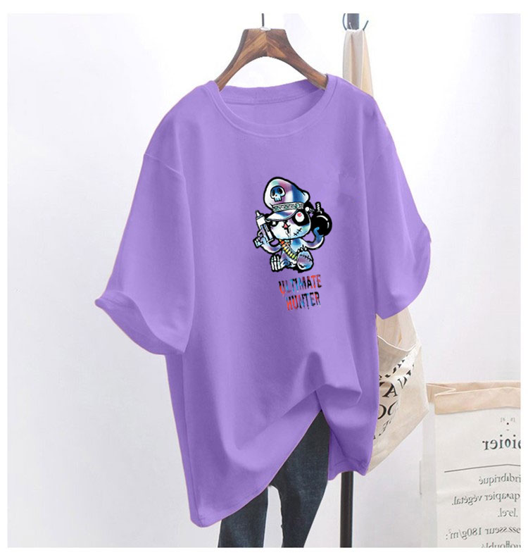 5 colors summer fat mm200kg plus size medium length 26pcs cotton Korean Short Sleeve T-Shirt