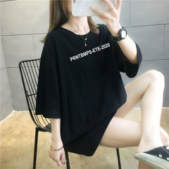 5個顏色夏季胖MM200斤加大碼中長款純棉韓版短袖t恤女
