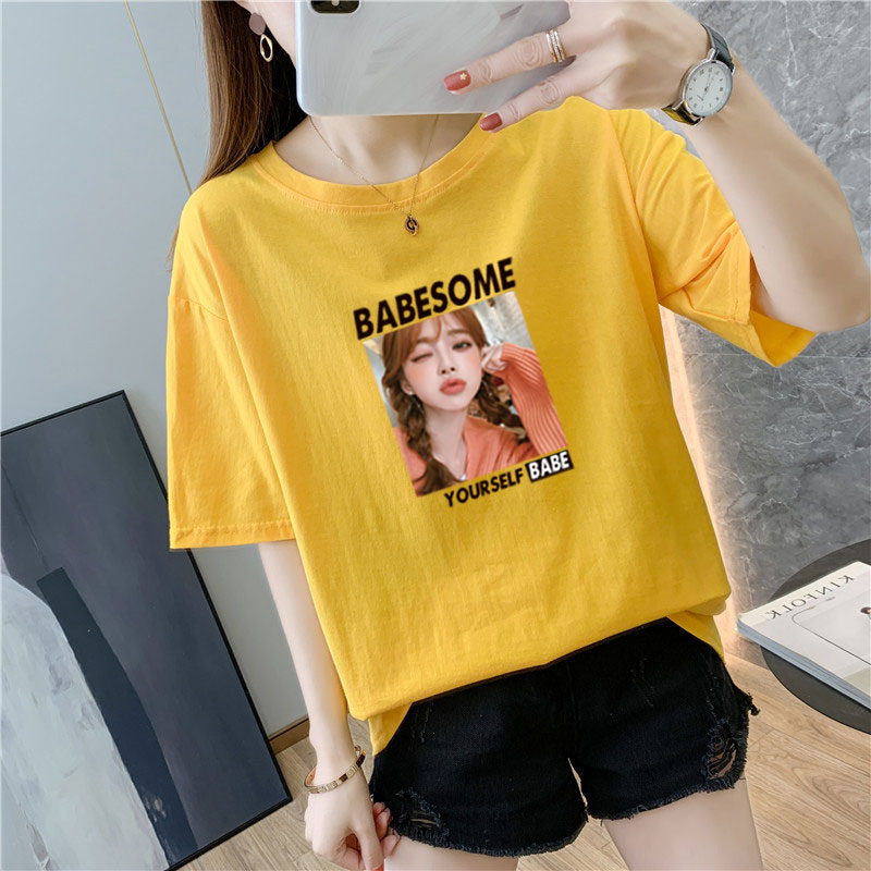 White cotton short sleeve t-shirt female 9 colors new summer T-shirt net red ins super fire top