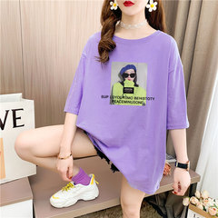 Real shooting 26 pieces of pure cotton medium length loose oversize summer clothes 9 colors Korean Short Sleeve T-shirt for women