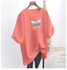 5 colors summer fat mm200kg plus size medium length 26pcs cotton Korean Short Sleeve T-Shirt