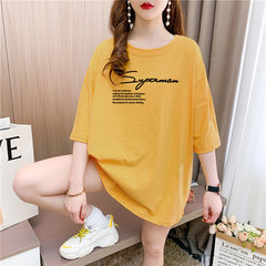 Real shooting 26 pieces of pure cotton medium length loose oversize summer clothes 9 colors Korean Short Sleeve T-shirt for women