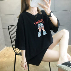 5個顏色夏季胖MM200斤加大碼中長款純棉韓版短袖t恤女