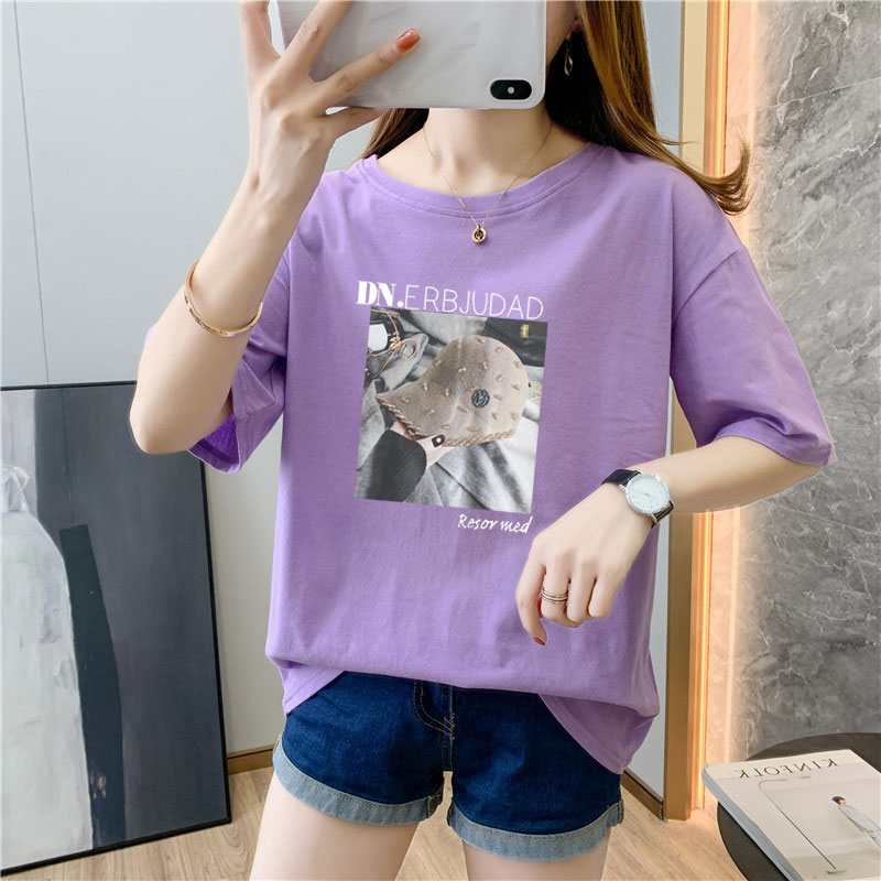 White cotton short sleeve t-shirt female 9 colors new summer T-shirt net red ins super fire top