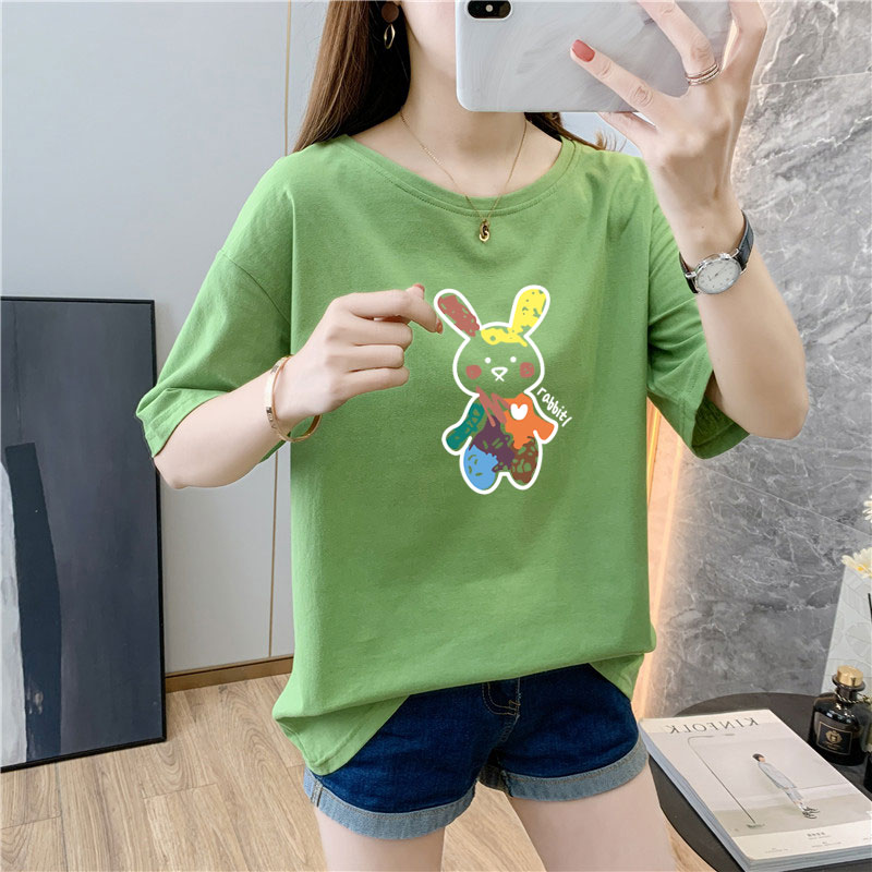 White cotton short sleeve t-shirt female 9 colors new summer T-shirt net red ins super fire top