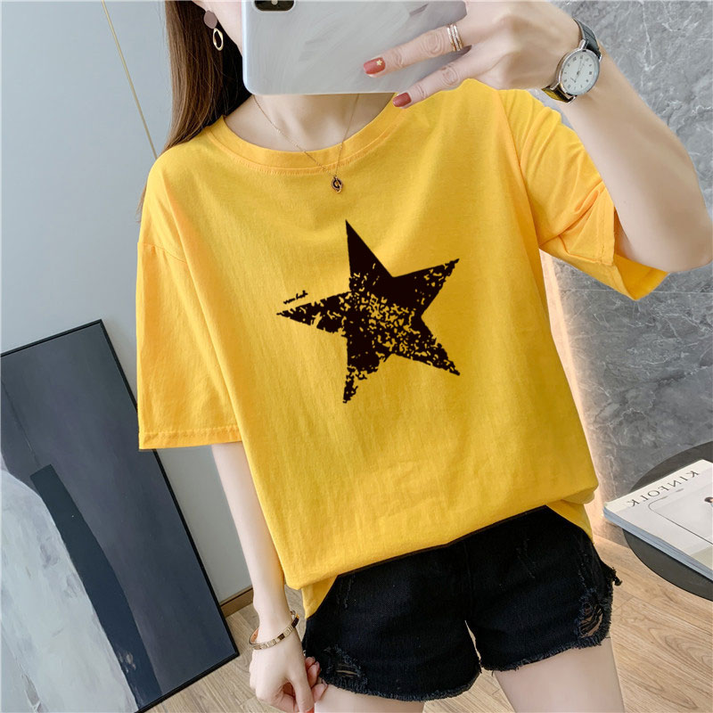 White cotton short sleeve t-shirt female 9 colors new summer T-shirt net red ins super fire top