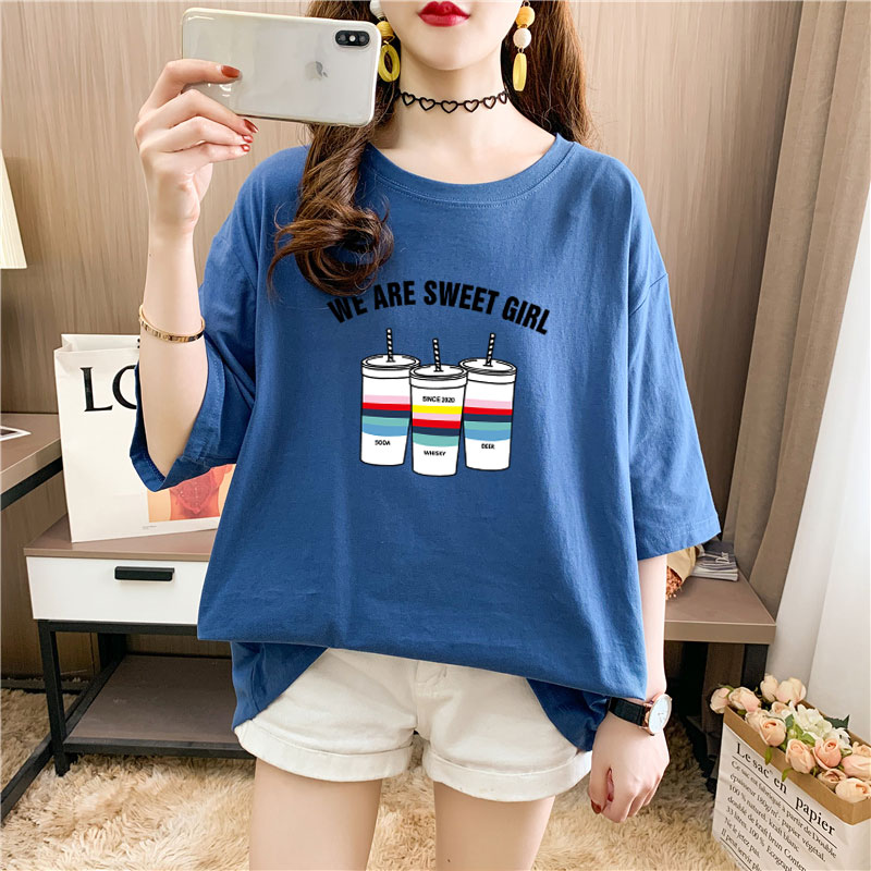 White cotton short sleeve t-shirt female 9 colors new summer T-shirt net red ins super fire top