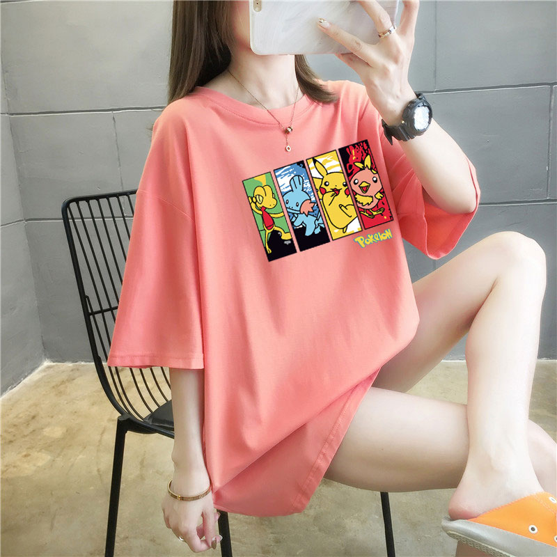 5 colors summer fat mm200kg plus size medium length 26pcs cotton Korean Short Sleeve T-Shirt