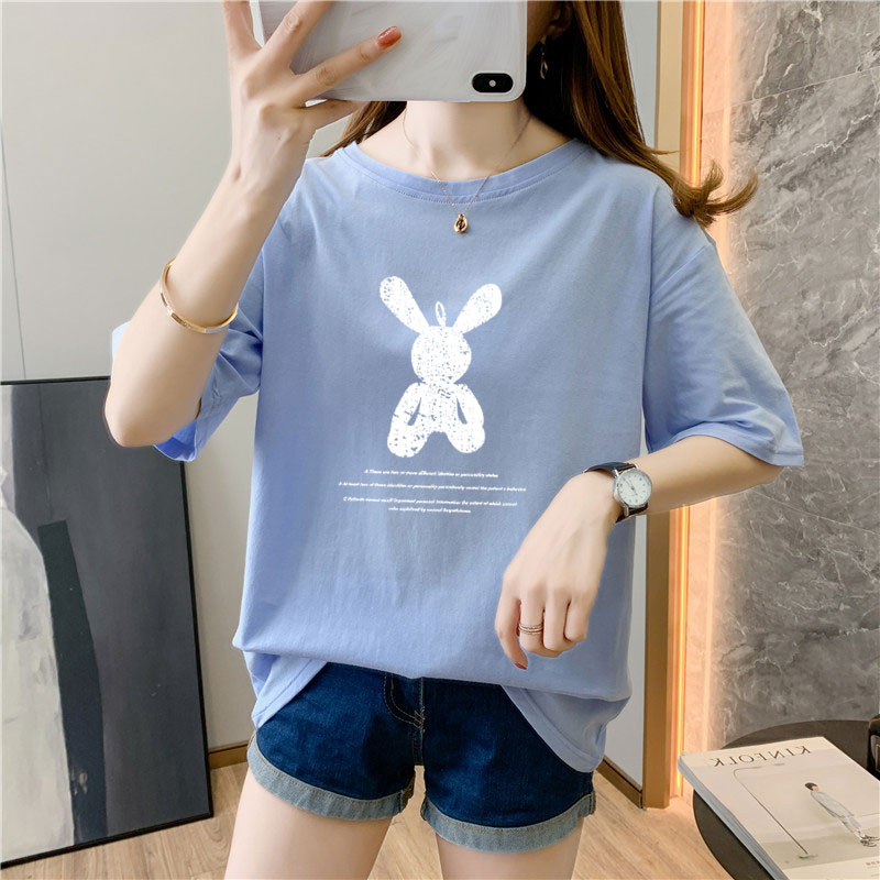 White cotton short sleeve t-shirt female 9 colors new summer T-shirt net red ins super fire top