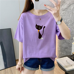 White cotton short sleeve t-shirt female 9 colors new summer T-shirt net red ins super fire top