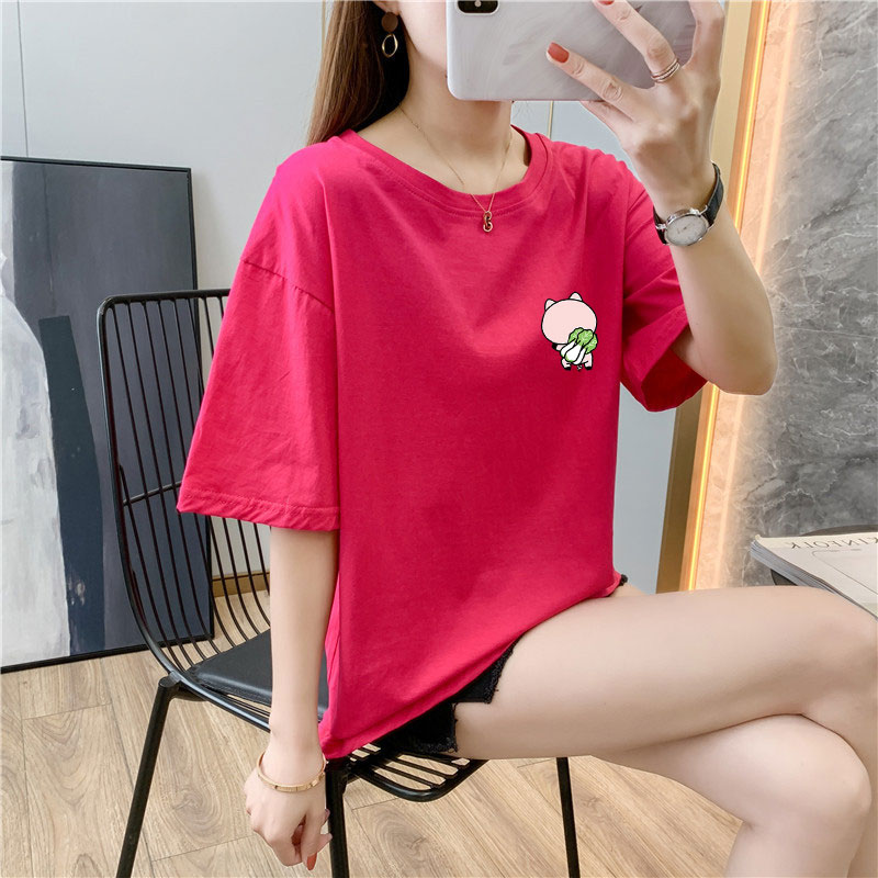 White cotton short sleeve t-shirt female 9 colors new summer T-shirt net red ins super fire top