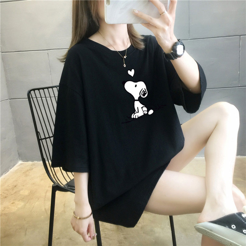 5 colors summer fat mm200kg plus medium length cotton Korean Short Sleeve T-Shirt