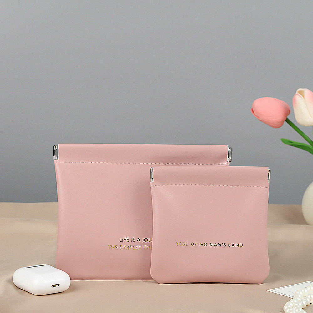 弹片收纳包自动闭合有线耳机收纳袋PU零钱包迷你便携式口红化妆包,收纳整理,化妆包,淘宝优惠券,粉丝福利购,淘宝优惠卷