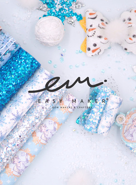 easymaker出口闪布发夹DIY制作材料手工儿童配饰ins发饰冰雪公主