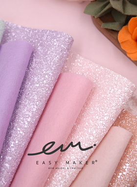 easymaker出口英国珠光闪布DIY手工发夹制作材料ins发饰蝴蝶结IG