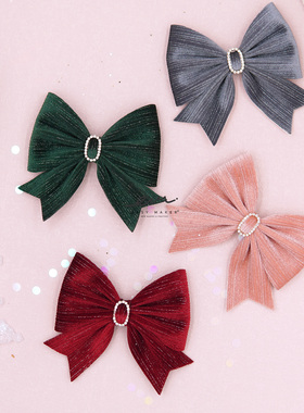 easymaker闪布手工发夹diy材料儿童发饰丝绒公主头饰ins蝴蝶结